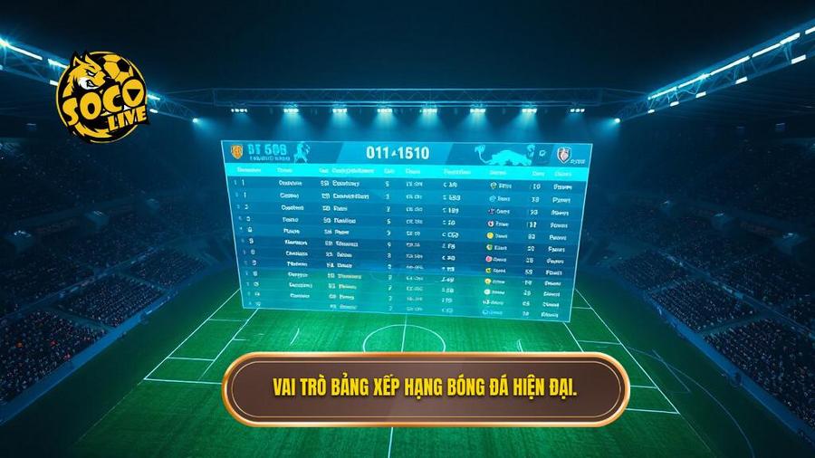 Vai trò bảng xếp hạng bóng đá hiện đại.